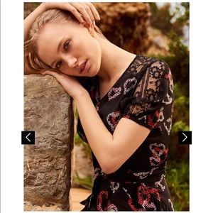 SILK DRESS WITH HEART MOTIFS AND LACE SIZE 38